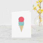 Carte Cône de glace à double boules fantaisiste (Fleur jaune)