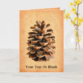 Carte Cône De Pin Sur Parchemin (Fleur jaune)
