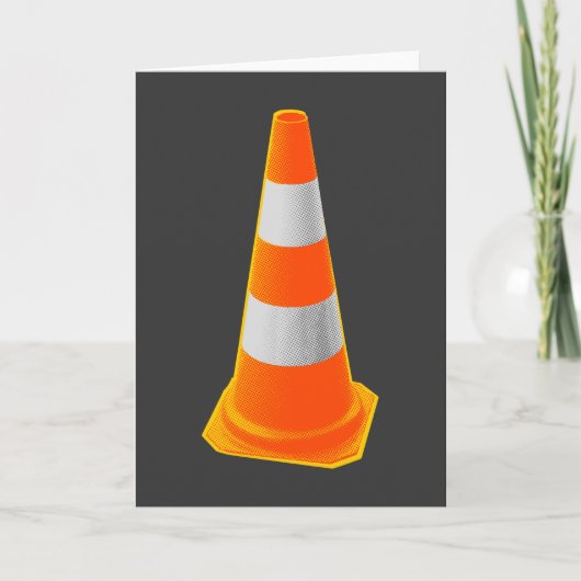 Carte Cône de signalisation avec bandes grises (Devant)