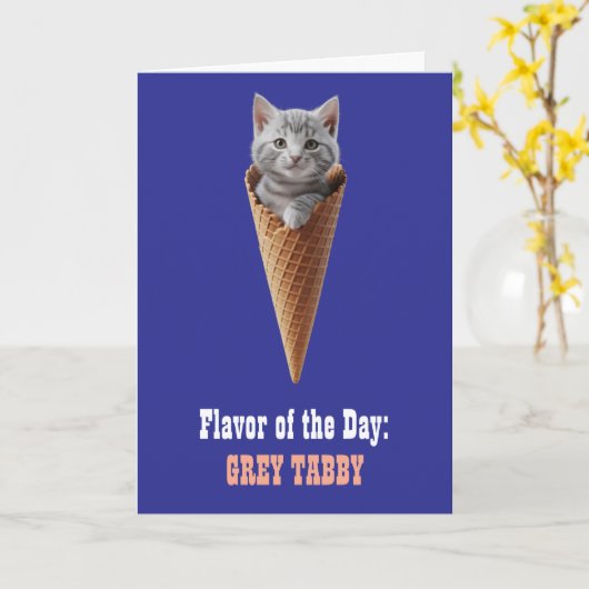 Carte Cône gris Tabby (Fleur jaune)