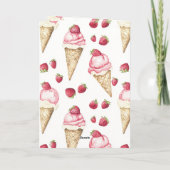 Carte Cônes de glace à la fraise Anniversaire (Dos)