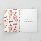 Carte Cônes de glace à la fraise Anniversaire (Intérieur)