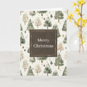 Carte Cônes de pin verts Noël (Fleur jaune)