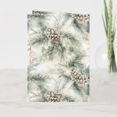 Carte Cônes de Pin Verts Noël (Dos)