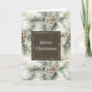 Carte Cônes de pin verts Noël