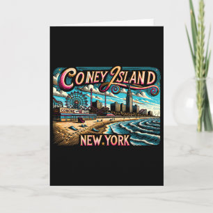 Carte Coney Island New York Voyage Été Vacances Familial