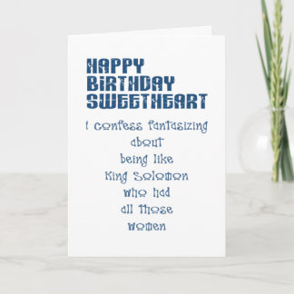 Carte confession du mari à l'occasion de l'anniversaire