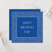 Carte confetti bleu amusant fête papa (Devant/Arrière en situation)