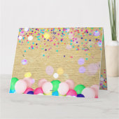 Carte Confetti Coloré Et Ballons Joyeux Anniversaire (Dos)