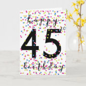 Carte Confetti coloré Joyeux 45ème anniversaire (Fleur jaune)