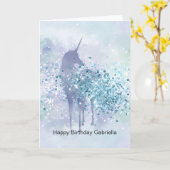 Carte Confetti de civelle de l'aqua à licorne violette (Fleur jaune)