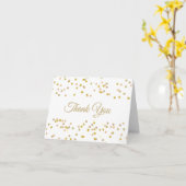 Carte Confetti de poussière d'or élégant Merci de script (Fleur jaune)