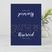 Carte Confetti d'or | Panneau réservé Mariage de marine (Debout devant)