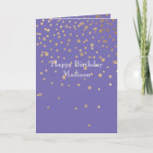 Carte Confetti en or violet (Devant)