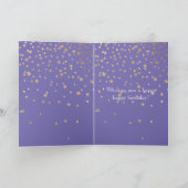 Carte Confetti en or violet (Intérieur)