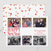 Carte Confetti orange amusant et gai (Devant / Derrière)