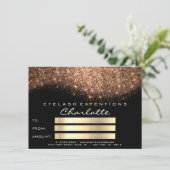 Carte Confetti Parties scintillant cuivre noir certifica (Debout devant)