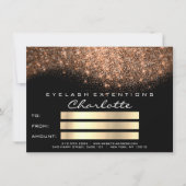 Carte Confetti Parties scintillant cuivre noir certifica (Devant)