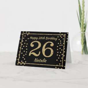 Carte Confetti Parties scintillant Noir et Or 26e