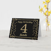 Carte Confetti Parties scintillant Noir et Or 4e a (Fleur jaune)