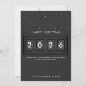 Carte Confetti simple décompte de Nouvel An moderne (Devant)