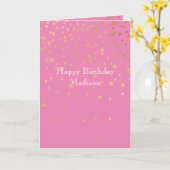 Carte Confettis Or Rose (Fleur jaune)