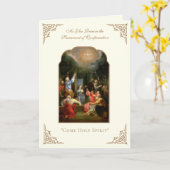 Carte Confirmation catholique Saint-Esprit Vierge Marie (Fleur jaune)