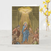 Carte Confirmation catholique Vierge Marie Saint-Esprit  (Fleur jaune)