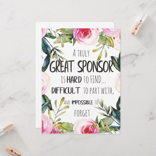 Carte Confirmation Commanditaire Cadeau Vraiment Grand c (Devant/Arrière en situation)