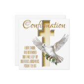 Carte Confirmation de croix de colombe (Devant/Arrière en situation)