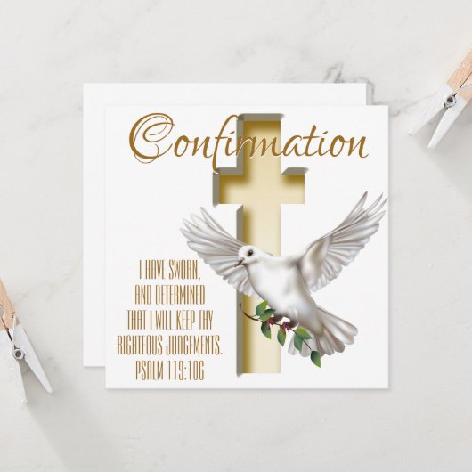 Carte Confirmation de croix de colombe (Devant/Arrière en situation)