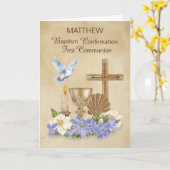 Carte Confirmation de la communion de baptême RCIA Félic (Fleur jaune)