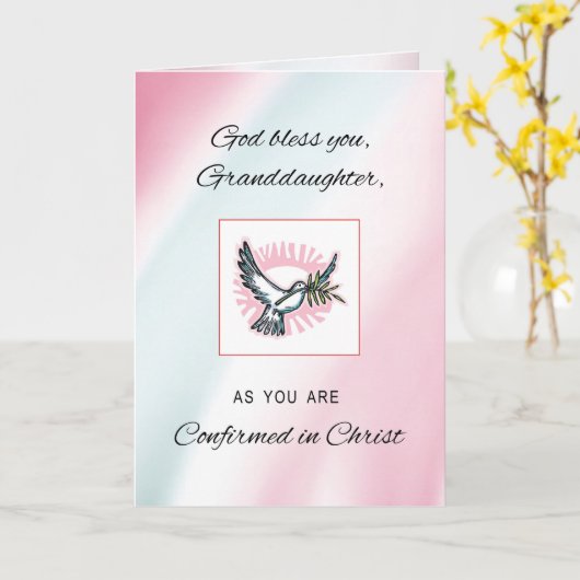 Carte Confirmation de petite-fille Colombe (Fleur jaune)