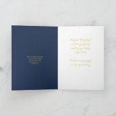 Carte Confirmation nom croix d'or bleu (Intérieur)