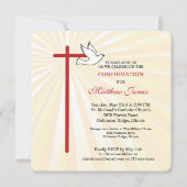 Carte Confirmation pour Boy Cross Dove Golden Rays (Devant)