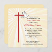 Carte Confirmation pour Son Cross Dove Golden Rays (Devant / Derrière)