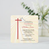 Carte Confirmation pour Son Cross Dove Golden Rays (Debout devant)