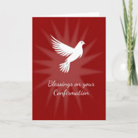 Confirmation Religieuse Colombe Rouge Rayons Desig
