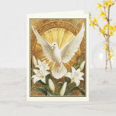 Carte Confirmation Sacrement Saint-Esprit Lys blancs (Fleur jaune)