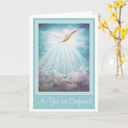 Carte Confirmation Saint-Esprit Nuages Rayons (Fleur jaune)