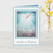 Carte Confirmation Saint-Esprit Nuages Rayons Colombe (Fleur jaune)