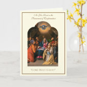 Carte Confirmation Saint-Esprit Pentecôte Vierge Marie (Fleur jaune)