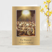Carte Confirmation Saint-Esprit Pentecôte Vierge Marie (Fleur jaune)