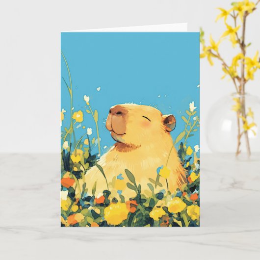 Carte Confort Capybara (Fleur jaune)