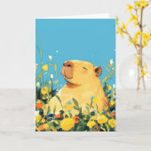 Carte Confort du capybara (Fleur jaune)