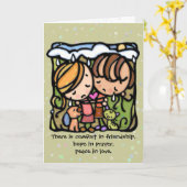 Carte Confort en amitié.Espoir en prière.Paix en amour (Fleur jaune)