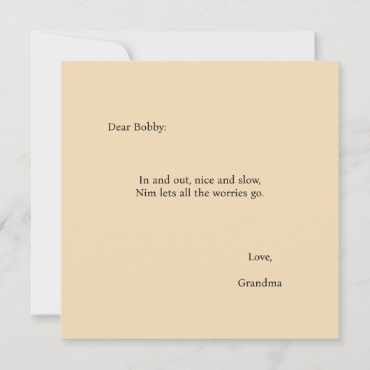 Carte Confort Personnalisable Nim Do Yoga (Dos)