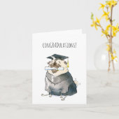 Carte ConGRADulations pug (Fleur jaune)