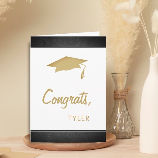 Carte Congrats de Chalkboard Moderne Diplômé