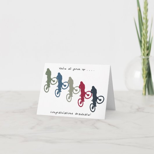 Carte Congrats de course à vélo de descente Graduate (Devant)